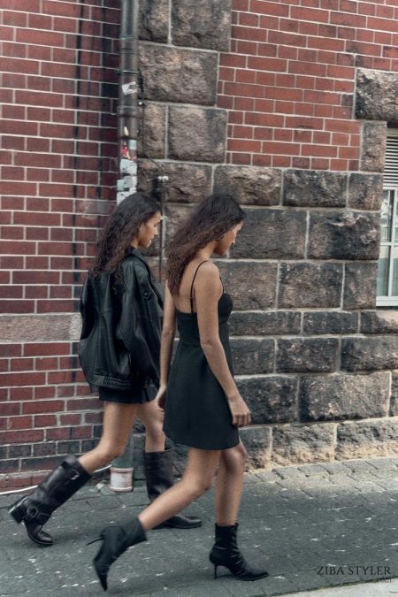 نیم بوت زنانه ساتن چین‌دار پاشنه‌دار زارا – ZARA