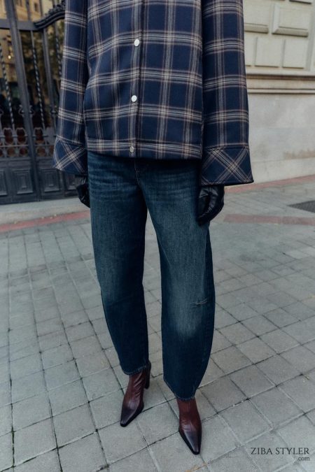 نیم بوت زنانه پاشنه‌دار با استایل چرمی زارا – ZARA