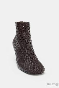 نیم بوت زنانه پاشنه‌دار بافت‌دار زارا – ZARA