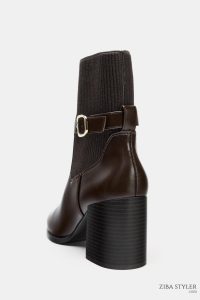 نیم بوت زنانه پاشنه‌دار پارچه‌ای زارا – ZARA