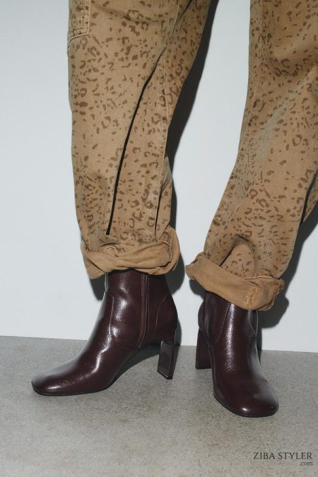 نیم بوت زنانه پاشنه‌دار پنجه گرد زارا – ZARA