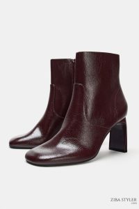 نیم بوت زنانه پاشنه‌دار پنجه گرد زارا – ZARA
