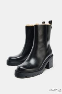 نیم بوت زنانه چرم ضدآب زارا – ZARA