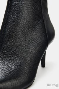 نیم بوت زنانه چرم پاشنه‌دار زارا – ZARA