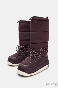 نیم بوت زنانه کالکشن اسکی بنددار زارا – ZARA
