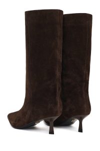 چکمه جیر زنانه قهوه‌ای پاشنه نازک دری‌مد