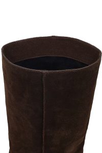 چکمه جیر زنانه قهوه‌ای پاشنه نازک دری‌مد