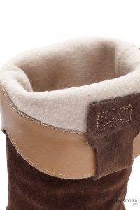 چکمه زنانه جیر قهوه‌ای کابوی پاشنه‌بلند ضخیم دری مد