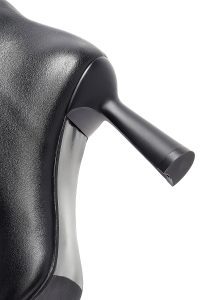 چکمه زنانه چرمی مشکی پاشنه‌دار دری مد