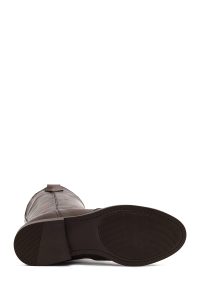 چکمه چرمی زنانه قهوه‌ای مدل کابوی دری‌مد