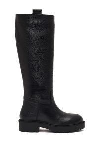 چکمه چرمی زنانه مشکی زیره ضخیم دری‌مد