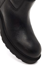 چکمه چرمی زنانه مشکی زیره ضخیم دری‌مد