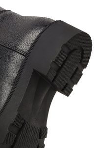 چکمه چرمی زنانه مشکی زیره ضخیم دری‌مد