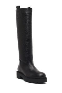 چکمه چرمی زنانه مشکی زیره ضخیم دری‌مد