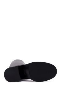 چکمه چرمی زنانه مشکی پاشنه ضخیم دری‌مد