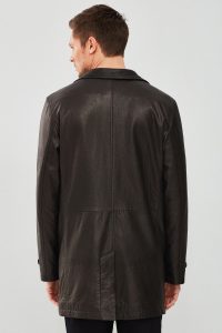 کاپشن چرم بلند مشکی مردانه ادرسون دری مد