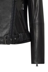 کاپشن چرم موتورسواری مشکی زنانه Angel-X دری مد