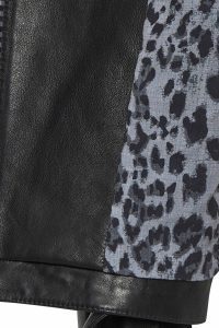 کاپشن چرم موتورسواری مشکی زنانه Angel-X دری مد