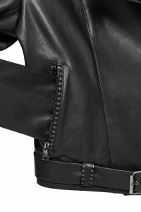 کاپشن چرم موتورسواری مشکی زنانه Angel-X دری مد