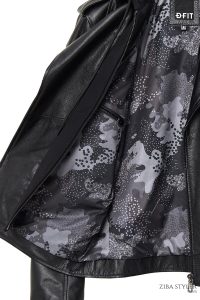 کاپشن چرمی مردانه مشکی کلاه‌دار موتورسواری Butler دری مد