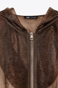 کت ارگانزا زنانه کلاه‌دار زارا – ZARA