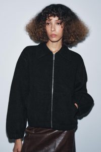 کت بامبر بافت زیپی زنانه زارا – ZARA