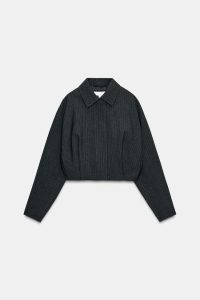 کت بامبر بالونی زنانه راه‌راه کوتاه زارا – ZARA