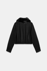 کت بامبر زنانه با یقه خز مصنوعی زارا – ZARA