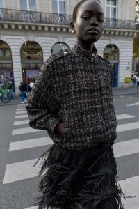 کت بامبر زنانه بافت‌دار نخ متالیک زارا – ZARA