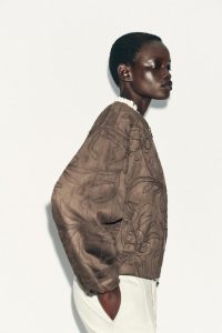 کت بامبر زنانه جیر مصنوعی گلدوزی‌شده زارا – ZARA