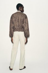 کت بامبر زنانه جیر مصنوعی گلدوزی‌شده زارا – ZARA