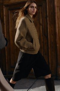 کت بامبر زنانه چهارخانه با اپل شانه زارا – ZARA