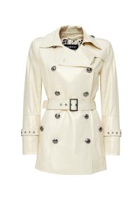 کت ترنچ چرم بژ زنانه باربارا دری مد