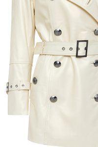 کت ترنچ چرم بژ زنانه باربارا دری مد