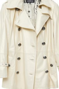 کت ترنچ چرم بژ زنانه باربارا دری مد