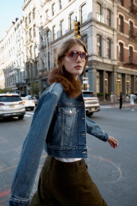 کت جین زنانه کوتاه با یقه خز مصنوعی Z1975 زارا – ZARA