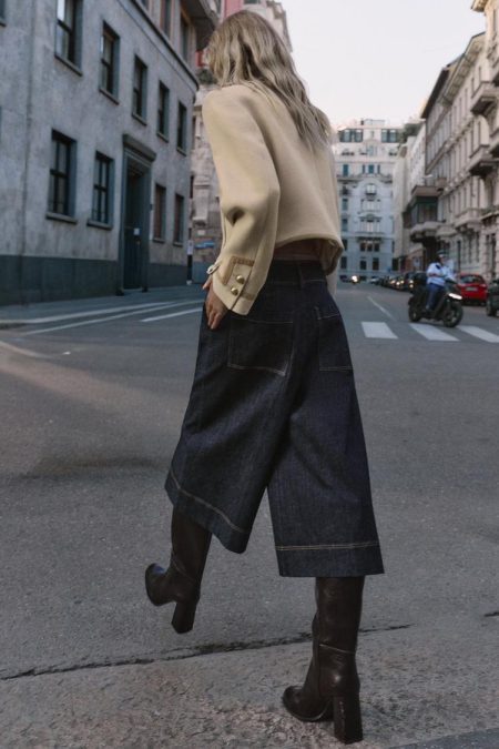 کت زنانه با اپل سرشانه و دکمه قفلی زارا – ZARA