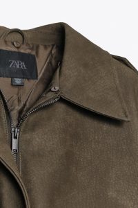 کت زنانه جیر مصنوعی با یقه جداشونده زارا – ZARA
