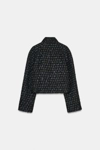 کت زنانه کراس‌اور بافت‌دار نخ متالیک زارا – ZARA