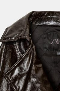 کت زنانه یقه خز براق کالکشن ZW زارا – ZARA