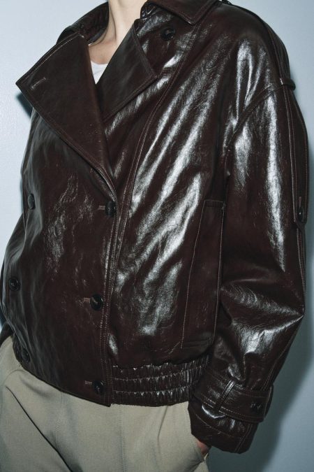 کت زنانه یقه خز براق کالکشن ZW زارا – ZARA