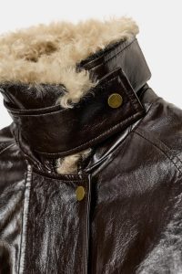 کت زنانه یقه خز مصنوعی کالکشن ZW زارا – ZARA