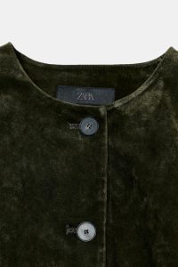 کت زنانه ۱۰۰٪ چرم با لبه فون زارا – ZARA