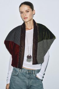کت مخملی زنانه دوخت لوزی با پارچه متضاد زارا – ZARA