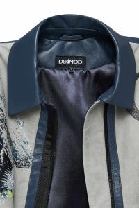 کت چرم جیر یقه پیراهن طوسی زنانه Fay دری مد