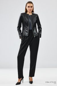 کت چرم مشکی زنانه ایرینا دری مد