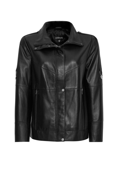 کت چرم مشکی زنانه لوئیزا دری مد