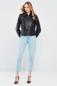 کت چرم مشکی زنانه مایا دری مد