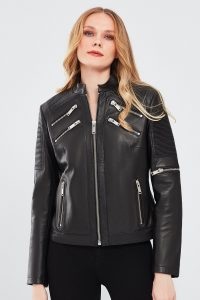 کت چرم مشکی زنانه Milano دری مد