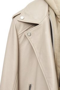 کت چرم موتورسواری کلاهدار بژ مردانه باتلر دری مد